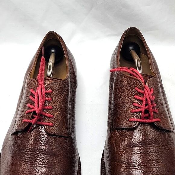 COLE HAAN VINTAGE WILLIAM DERBY OXFORD DISTRESSED PEBBLED LEATHER MENS 10.5 WIDE - Picture 5 of 16